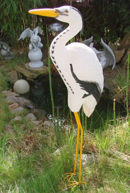 XXL Reiher 85 cm Figur Vogel Storch Gartenfigur garten gartenfiguren